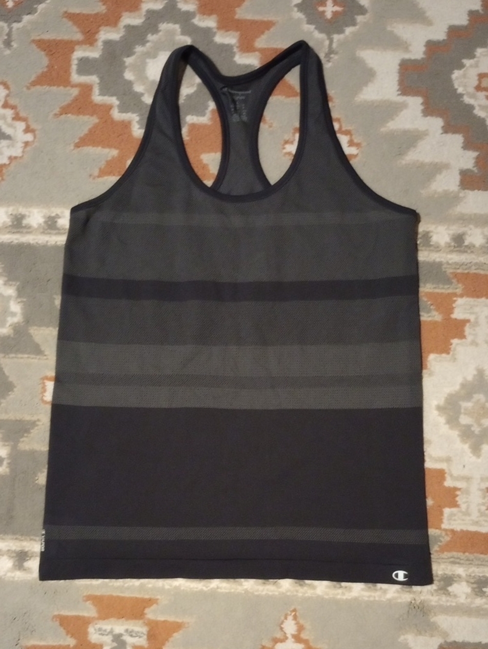 Champion Women’s Black and Gray Mesh Racerback Tank Tunic